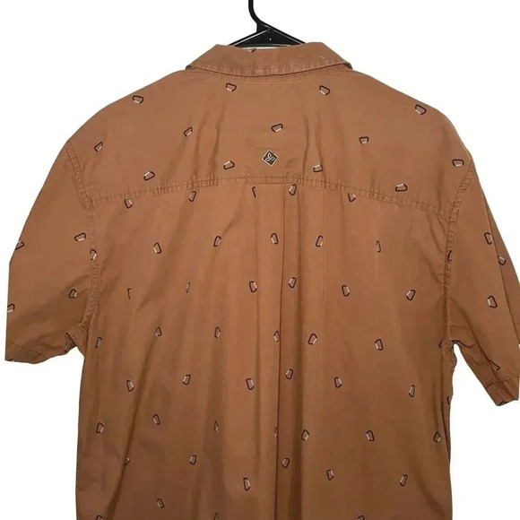 Prana Men’s Broderick Short Sleeve Button Down Shirt Brown Size XL - Picture 5 of 6